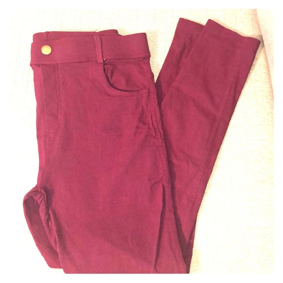 LARA Pants - Maroon / wine red stretch jeggings